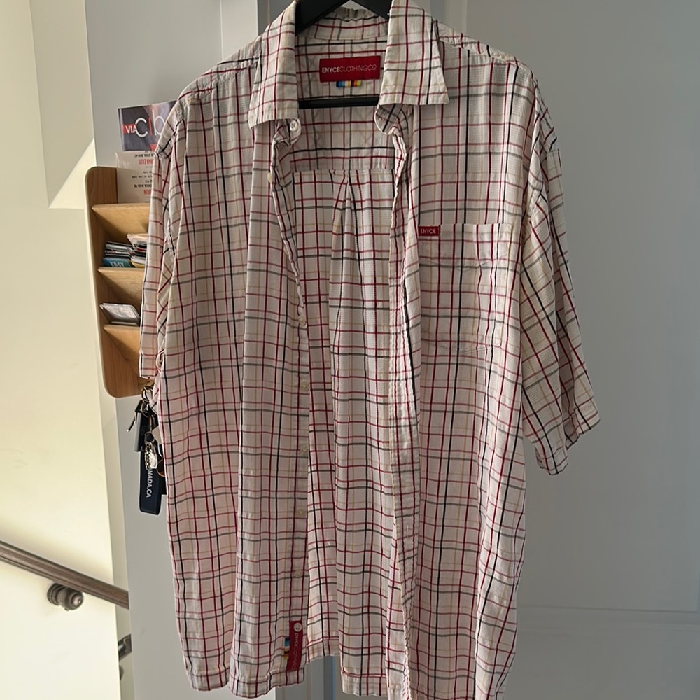 Classic Men's Red Plaid Shirt by Enyce